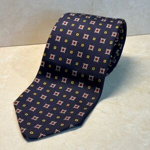 Brooks Brothers Makers‎ Silk Necktie Blue Red Geometric Pattern England Office